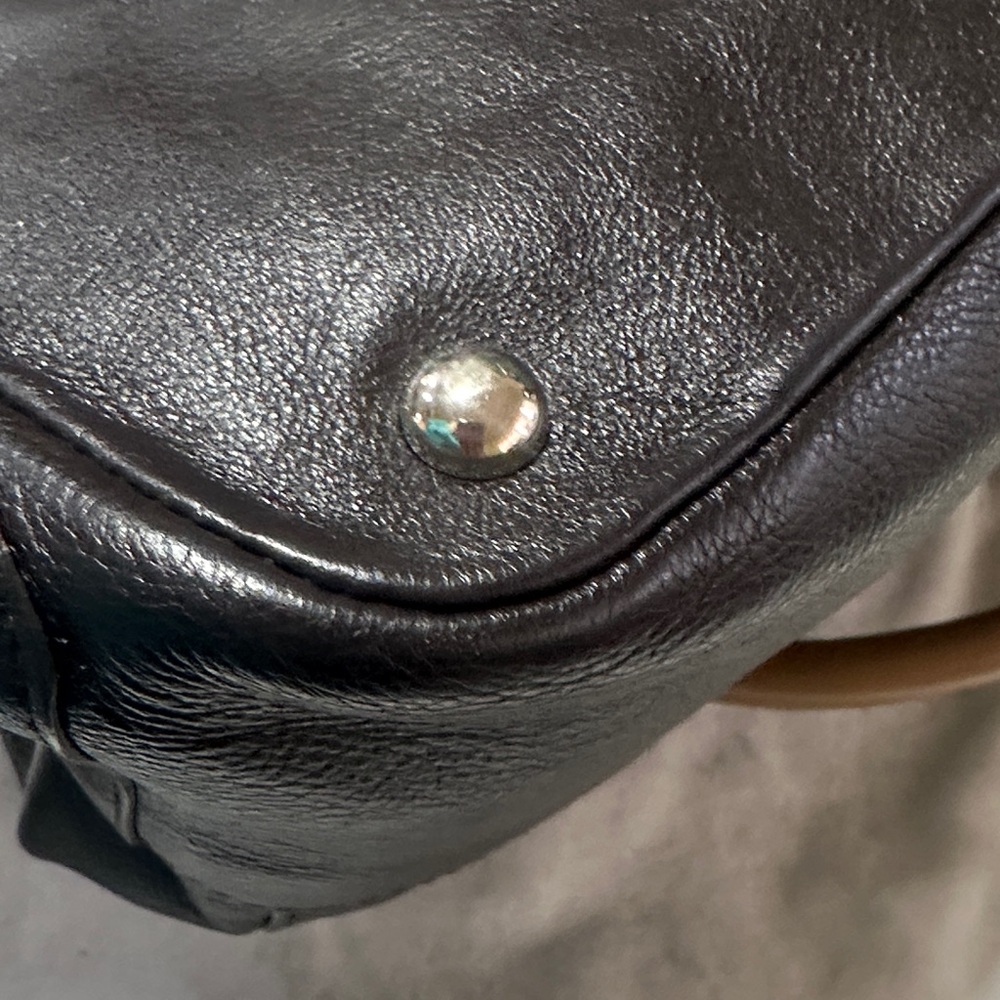 FURLA Two-Tone Leather Satchel Bag - Black & Tan - Picture 11 of 15